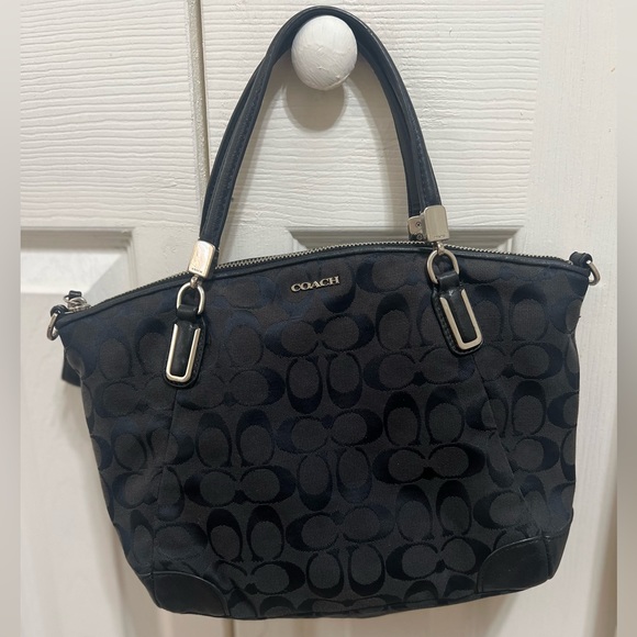 Coach mini shoulder bag purse Black Signature - Picture 11 of 16